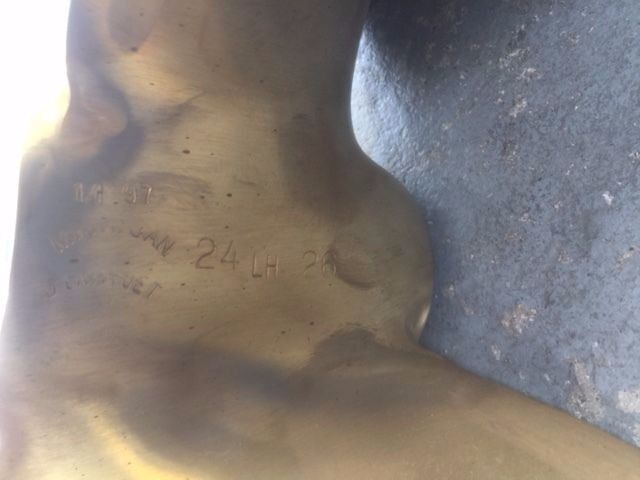 Brass Propeller, 3 Blade, 24 X 26 LH, 1-1/2" Taper, 318125 Michigan Wheel