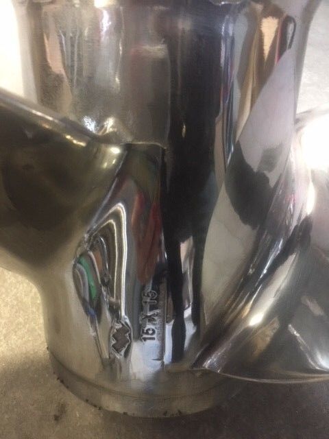 New Michigan Wheel 013052 Stainless Steel 15 x 15 Propeller, 763962 SSP V6 RH