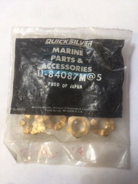 New OEM 11-84087M Quicksilver, Mercury Propeller, Prop Nuts - 5 Nuts in Package