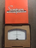 New Simpson Model 1329, 50-0-50 DC Microamps, Wide Vue, Cat No 4530 Annular