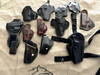 HOLSTERS LEFT HANDED USED LOT - INCLUDES GLOCK, 9 MM, 38