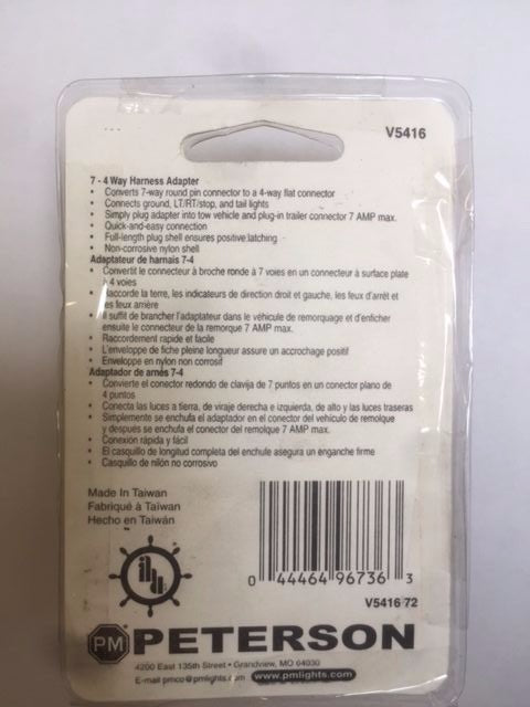 New V5416 7-4 Way Harness Adapter