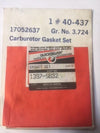 New OEM 1397-5832 Carburetor Gasket Set, Quicksilver, Mercruiser
