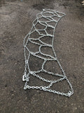 TIRE CHAINS STAINLESS STEEL MILITARY DUTY FITS 14.00-20 TIRE, SOLD AS SET OF 2