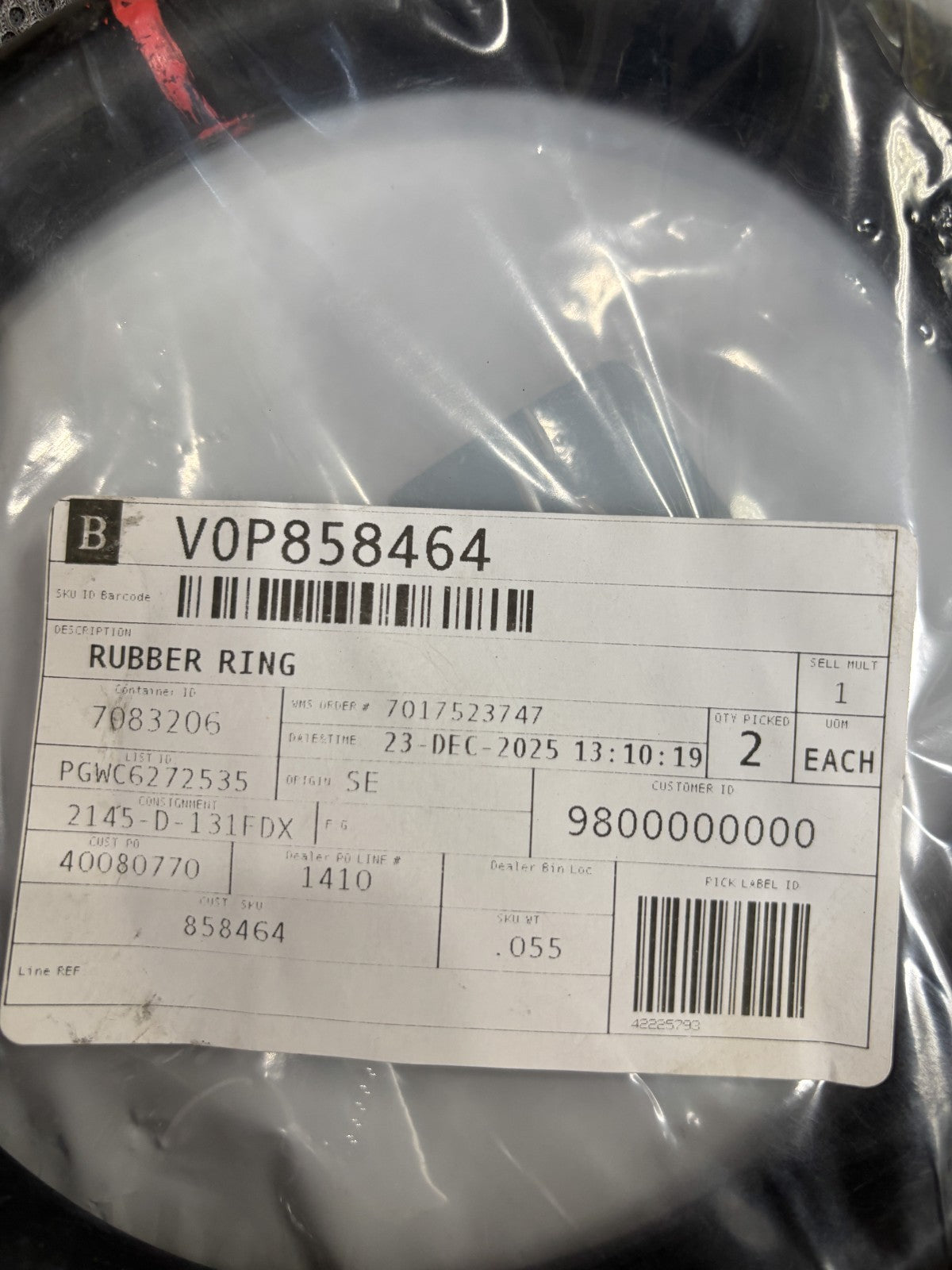 VOLVO PENTA *NEW OEM* 858464 RUBBER RING #858464