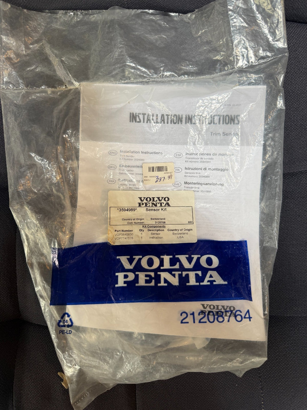 NEW OEM VOLVO PENTA SENSOR KIT 3594989