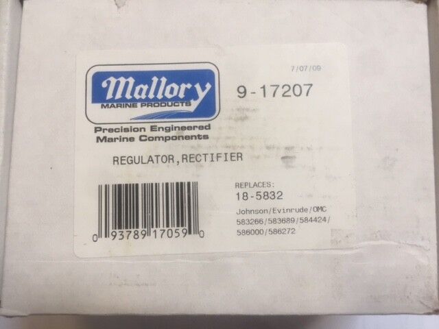 New 9-17207, MMP-9-17207, Mallory Marine Regulator / Rectifier