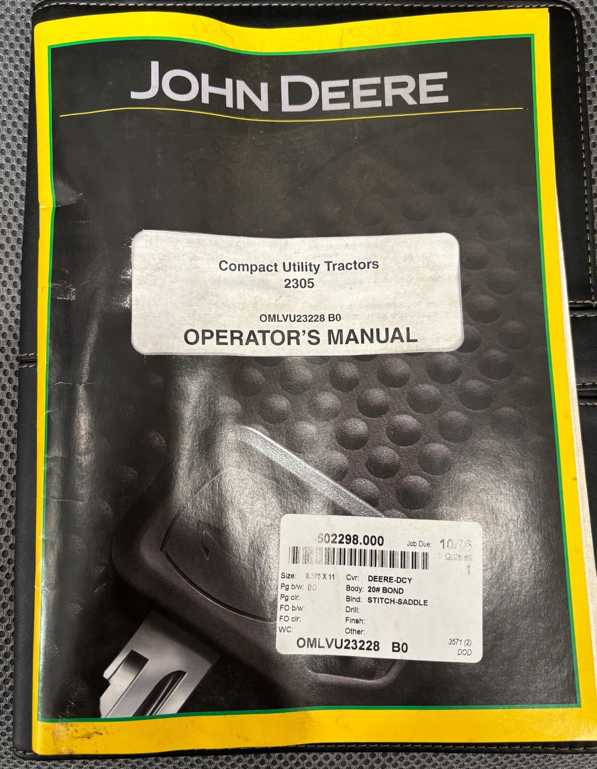 John Deere 2305 Tractor Owners Operators Manual and Technical Manual
