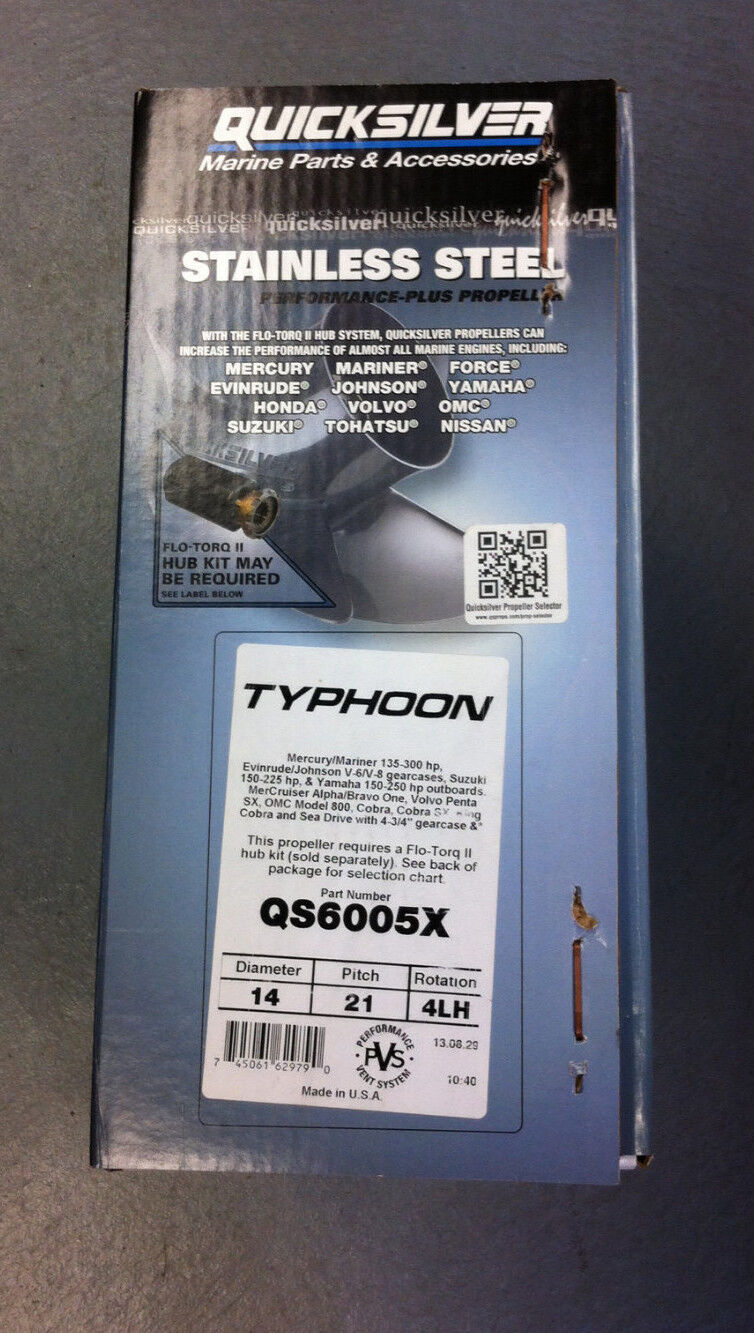 Quicksilver Typhoon QS6005X 14 x 21 Stainless Propeller