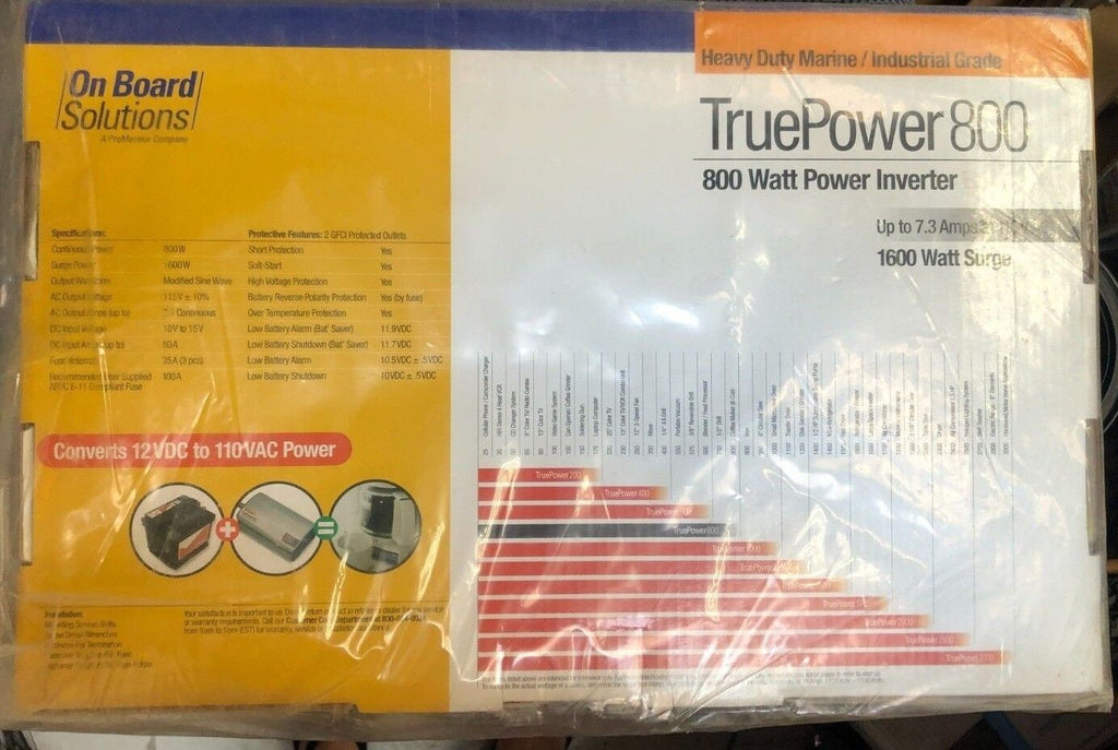 TRUEPOWER 800 WATT POWER INVERTER CONVERTS 12VDC TP 110VAC HOUSEHOLD POWER