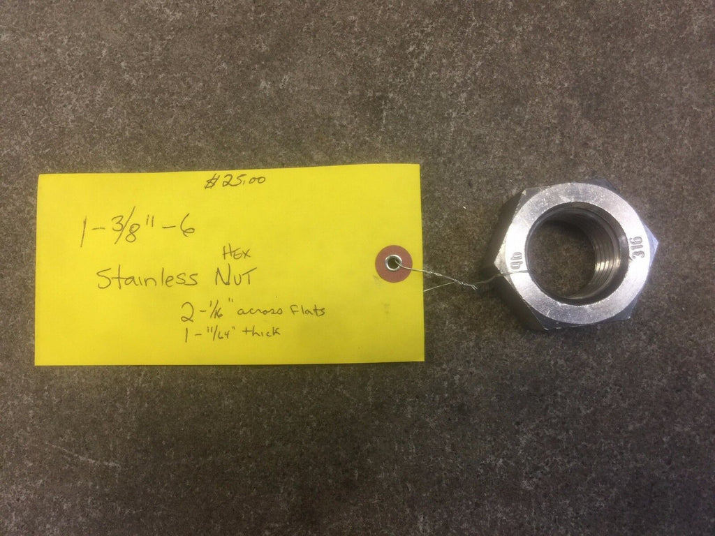 New 1-3/8"-6 Stainless Nut
