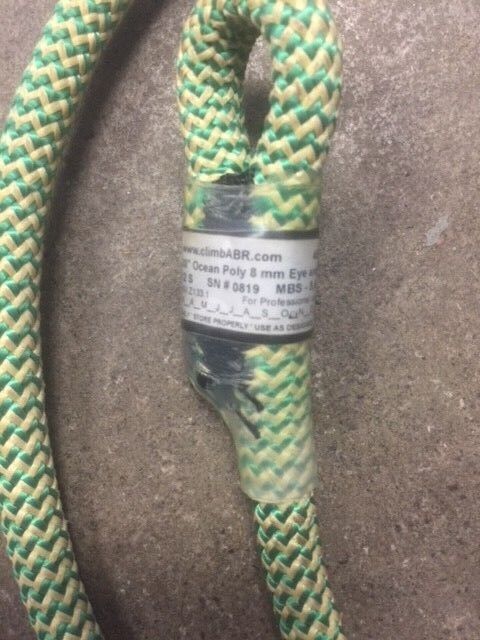 New ABR 4312 S, 30" Ocean Poly 8 mm, Eye and Eye Rope, MBS - 5400 lbs