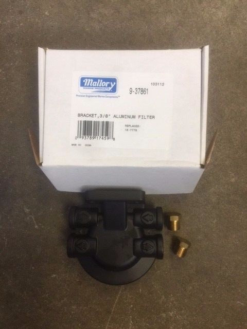 New MAL9-37861, 9-37861, M11937861, Mallory 3/8" Bracket for Aluminum Filter
