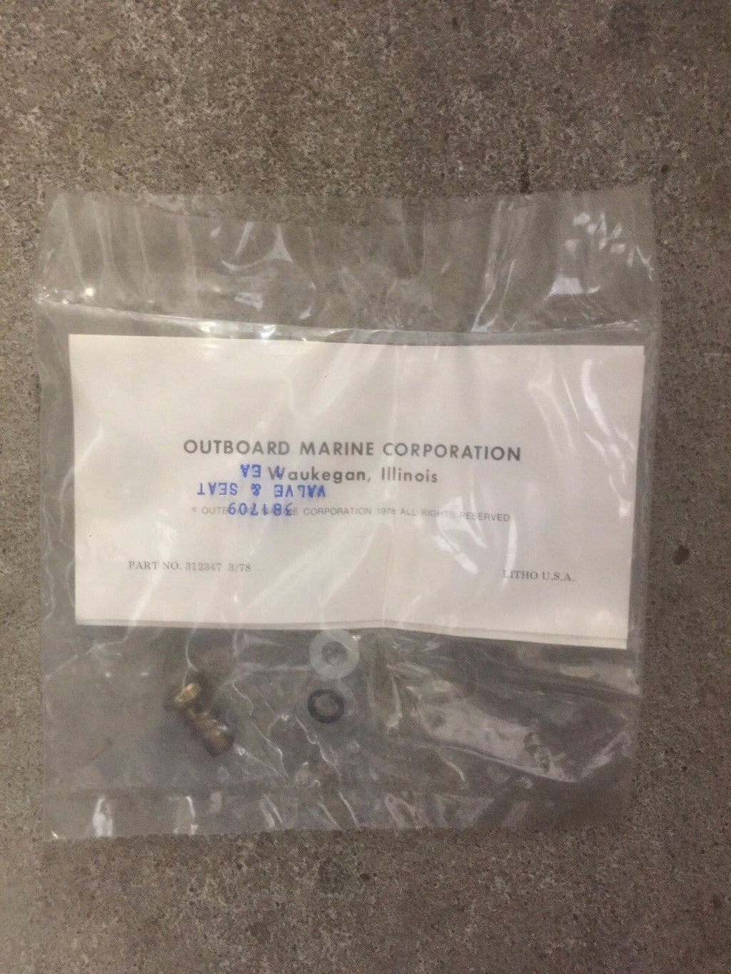 New 0381709, 381709 OEM OMC, Johnson, Evinrude Valve & Seat