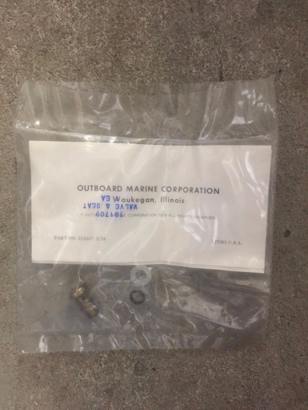 New 0381709, 381709 OEM OMC, Johnson, Evinrude Valve & Seat