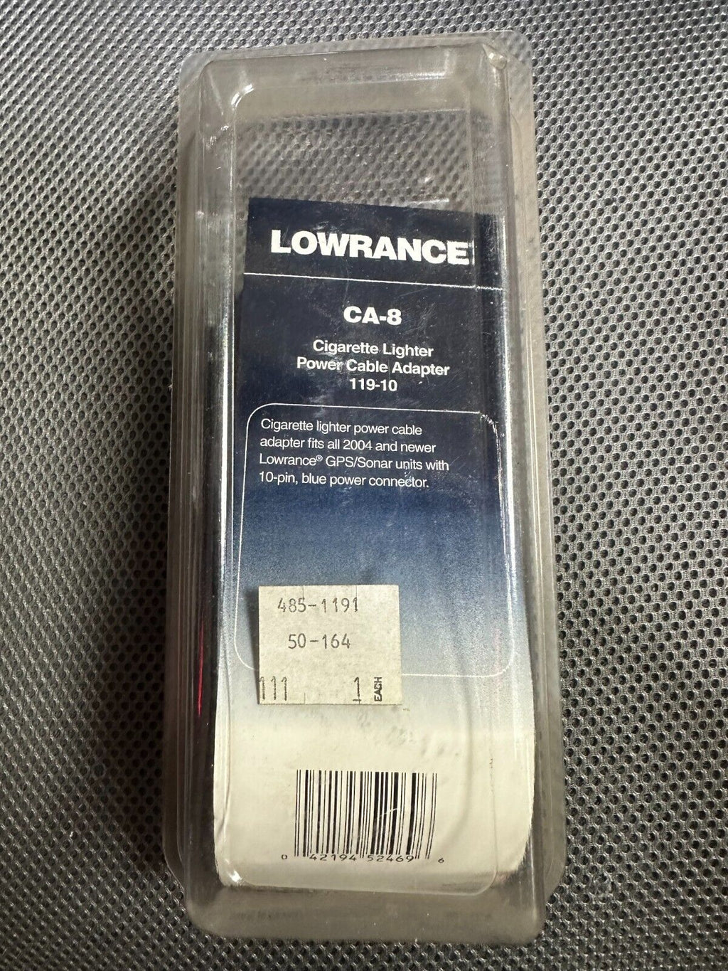 LOWRANCE CIGARETTE LIGHTER POWER CABLE ADAPTER CA-8,  119-10