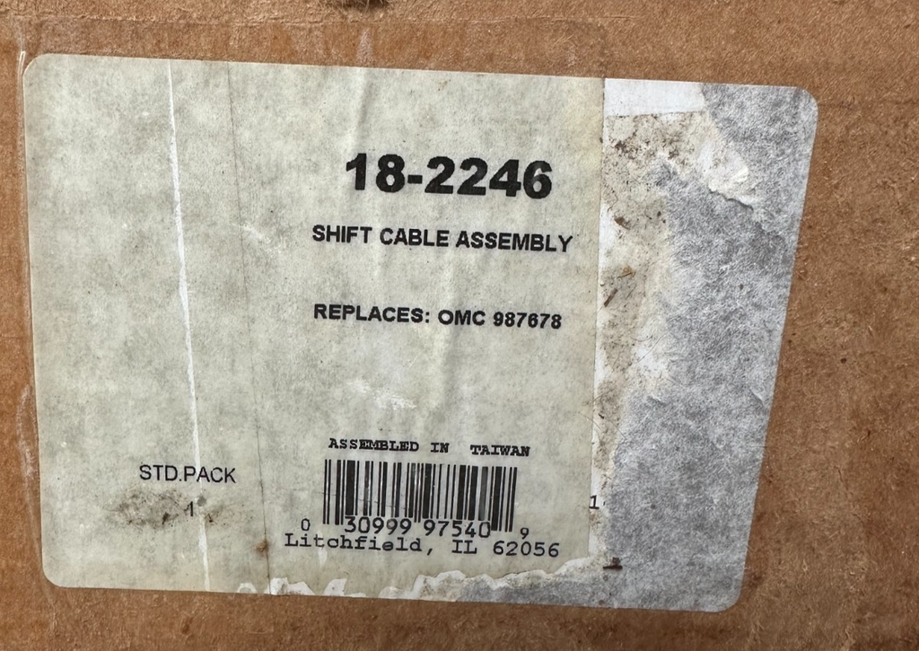 18-2246 SHIFT CABLE ASSEMBLY, REPLACES OMC 987678