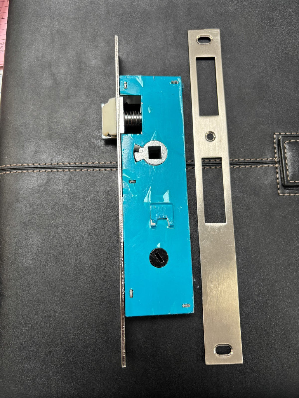 MaxxGeek Flat Slot Storm Door Mortise Lock Body Fits for Older Brushed Nickel