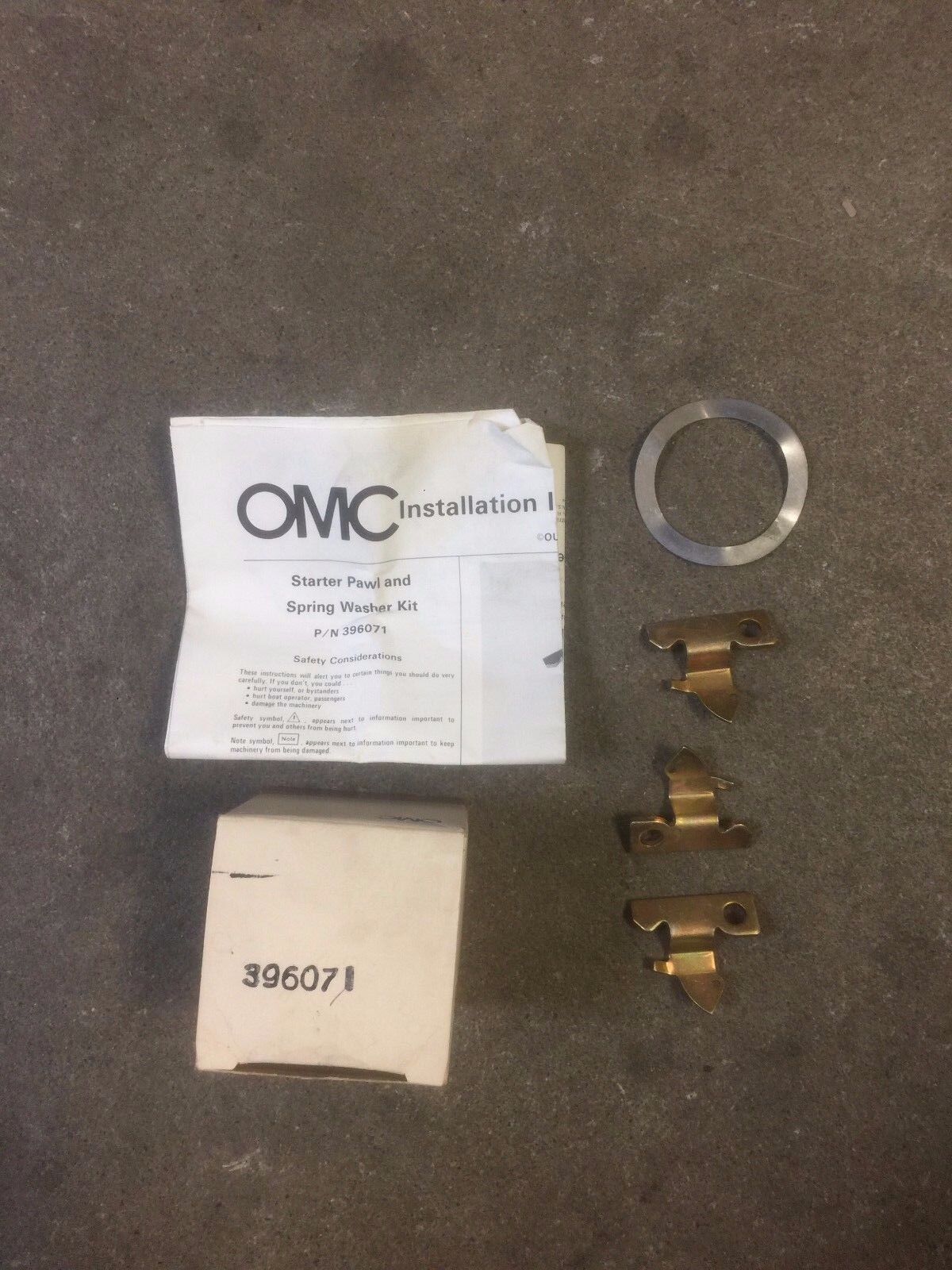 New 0396071, 396071 OEM OMC, Johnson, Evinrude Starter Pawl & Spring Washer Kit