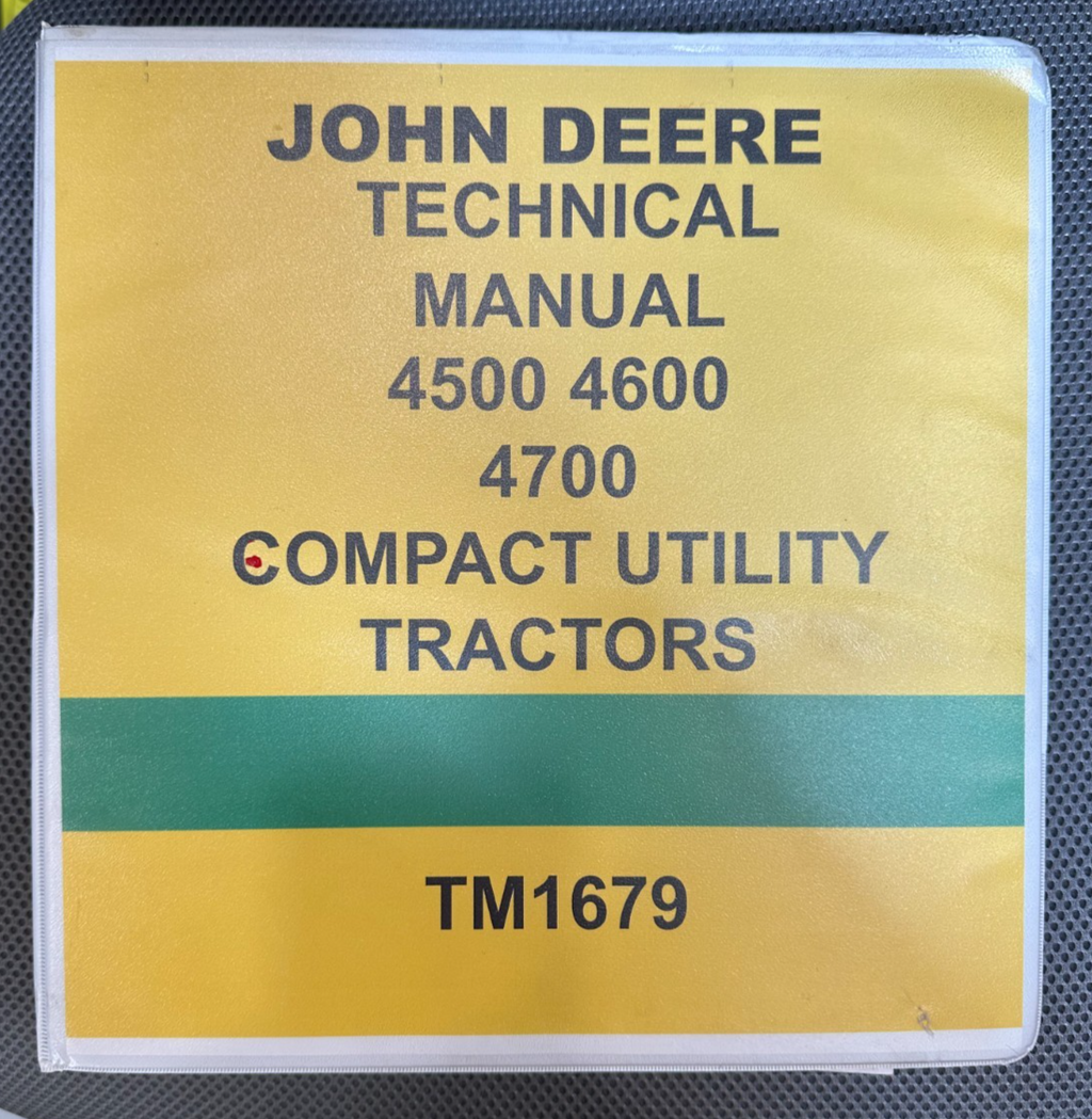 JOHN DEERE TM1679 TECHNICAL MANUAL BINDER 4500 4600 4700 COMPACT UTILITY TRACTOR