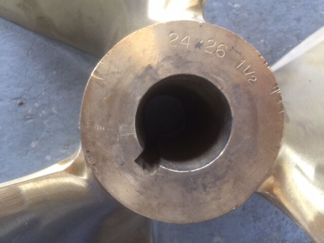 Brass Propeller, 3 Blade, 24 X 26 LH, 1-1/2" Taper, 318125 Michigan Wheel