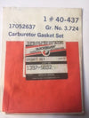 New OEM 1397-5832 Carburetor Gasket Set, Quicksilver, Mercruiser