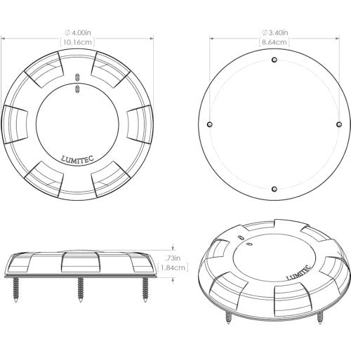 Lumitec Aurora LED Dome Light - White/Red Dimming