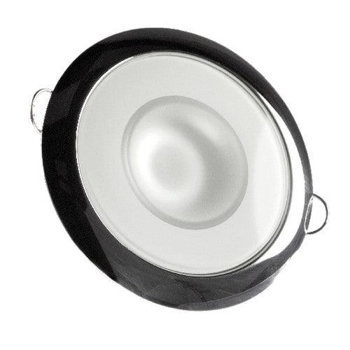 Lumitec Mirage - Flush Mount Down Light - Glass Finish/Polished SS Bezel - 3-Color