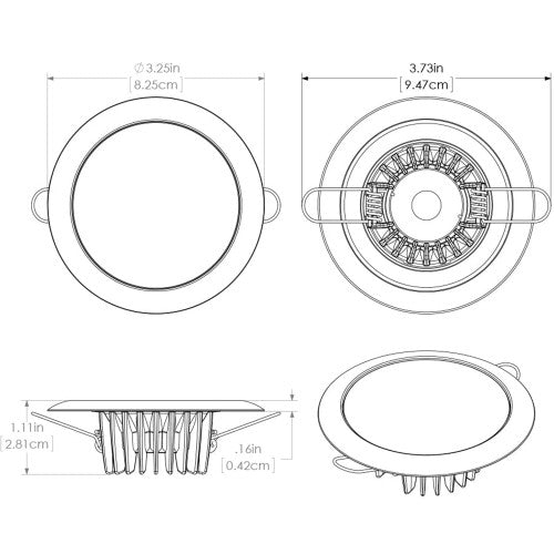 Lumitec Mirage - Flush Mount Down Light - Glass Finish/White Bezel - 4-Color