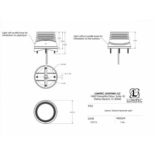 Lumitec Zephyr LED Spreader/Deck Light - White - Non-Dimming