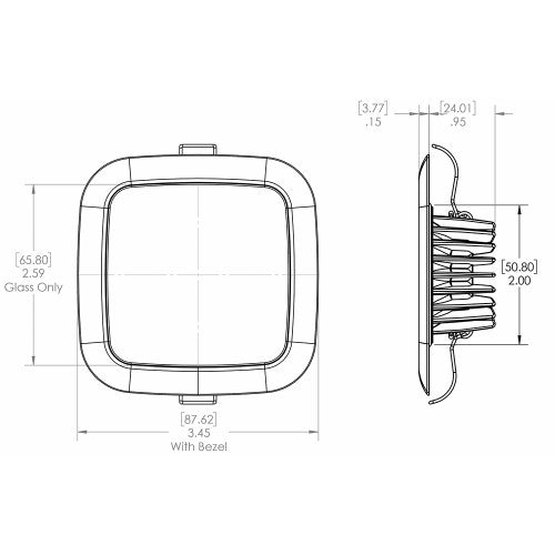 Lumitec Square Mirage Down Light - Warm Hi-CRI - Polished Bezel