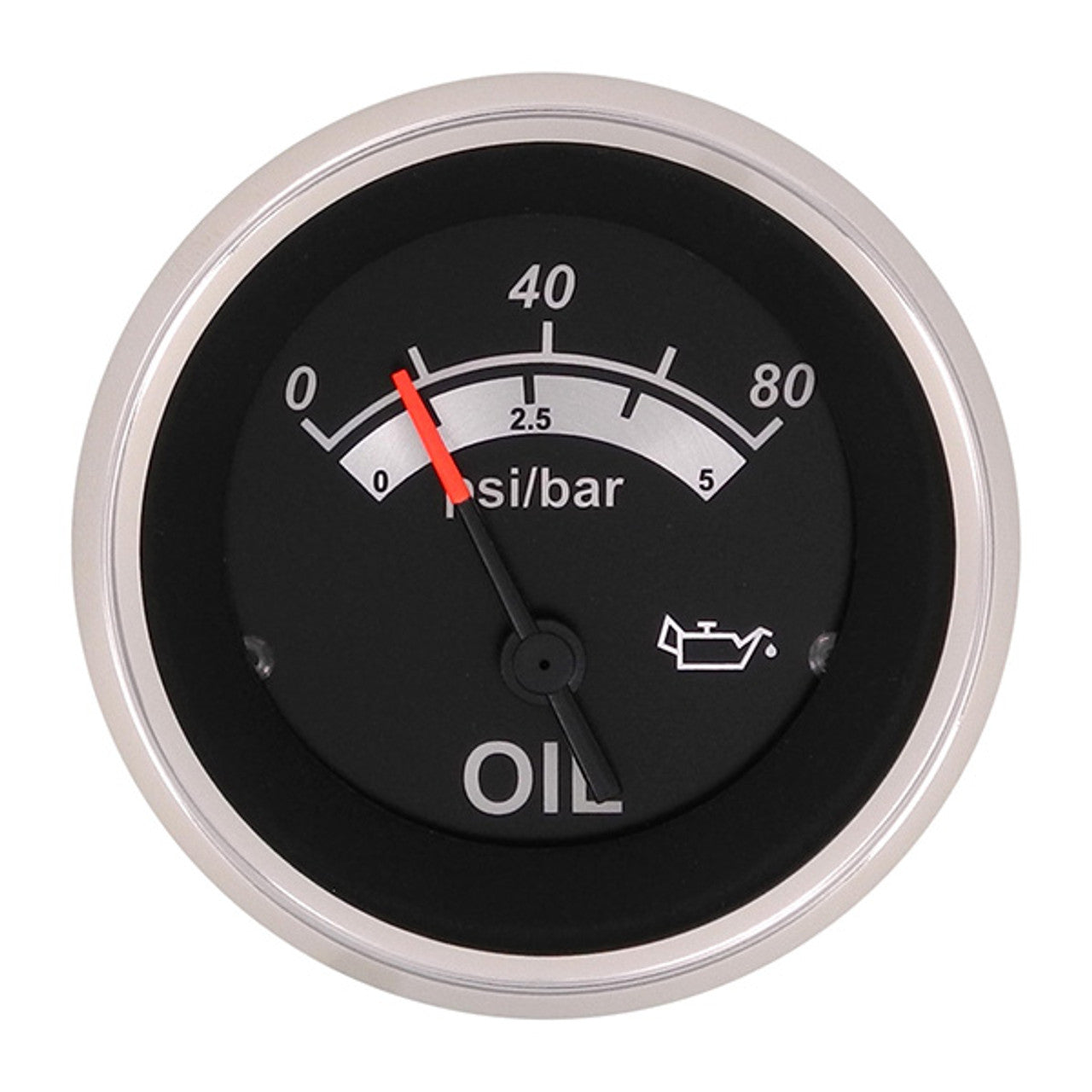 Sierra 67022P Black Sterling Series Oil Pressure Gauge