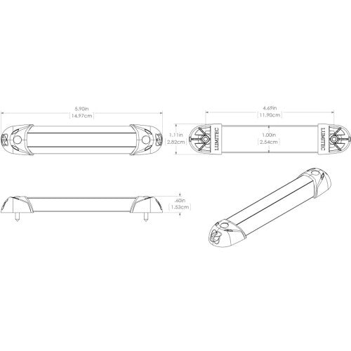 Lumitec Mini Rail2  6" LED Utility Light - RGBW - Brushed Finish