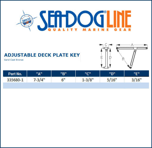 Sea Dog Bronze Adjustable Deck Plate Key