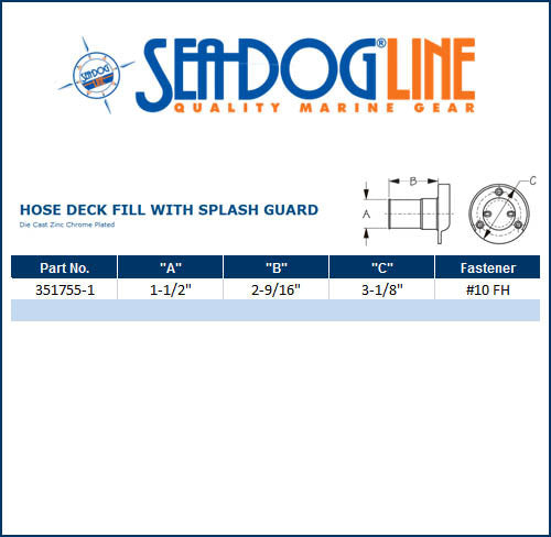 Sea Dog Replacement Cap - Chrome Plated 351750 Fill