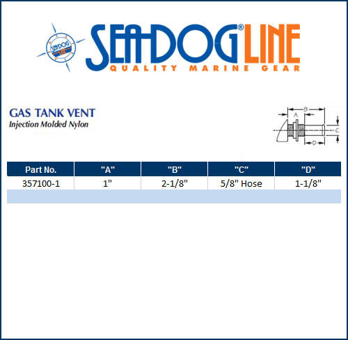 Sea Dog Molded Nylon Gas Tank Vent